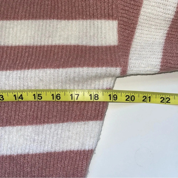 Maurices White & Pink Striped Open Twist Back Reversible Sweater Xsmall Women’s - Picture 7 of 11